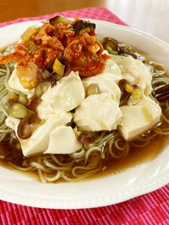 豆腐とキムチの痩せるそば-レシピのメイン写真