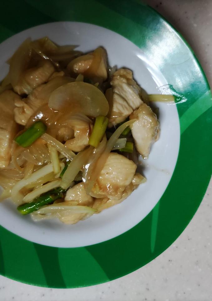 玉葱と鶏むねの照り焼き炒め-レシピのメイン写真