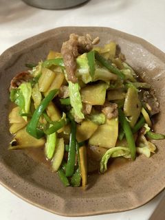 ハヤトウリ消費!焼肉のタレで肉野菜炒め-レシピのメイン写真