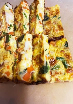ちくわと野菜入り具沢山卵焼き-レシピのメイン写真