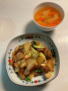 野菜炒め、味噌汁-レシピのメイン写真
