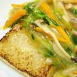 大根のステーキに野菜餡をたっぷりと