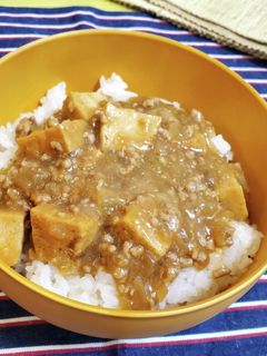 簡単!厚揚げで!!麻婆豆腐丼-レシピのメイン写真