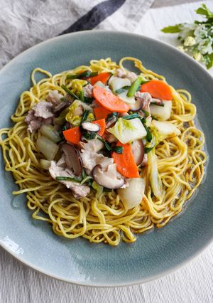 【鍋キューブで】鶏塩あんかけかた焼きそば-レシピのメイン写真