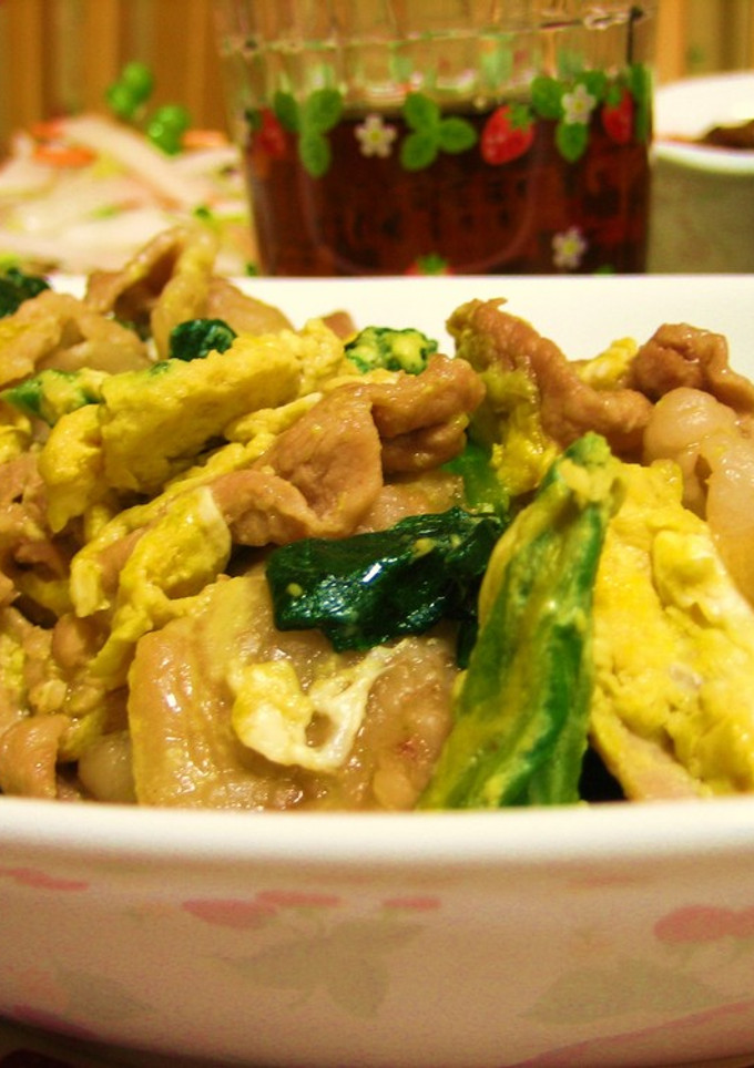 ほうれん草と豚肉の卵炒め-レシピのメイン写真