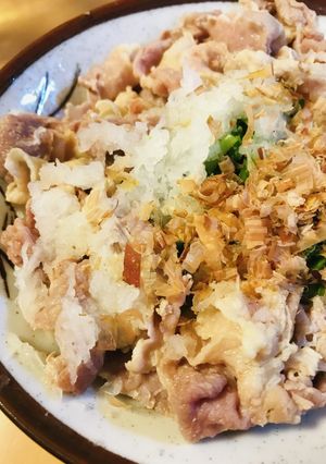 乾麺●豚しゃぶ＆菊菜のぶっかけ風うどん-レシピのメイン写真