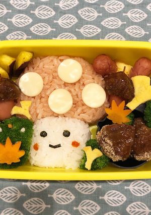 秋らしいお弁当に★ミートボールで栗-レシピのメイン写真