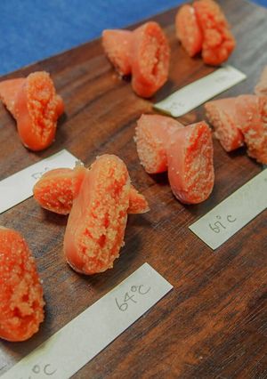 40℃～ たらこ 火入れ温度比較実験-レシピのメイン写真