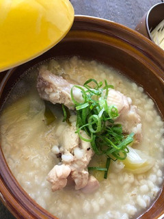 寒い日に⛄参鶏湯風もち麦お粥-レシピのメイン写真