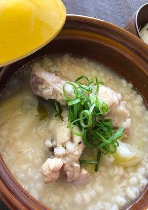寒い日に⛄参鶏湯風もち麦お粥-レシピのメイン写真