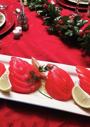 クリスマスのトマト飾り切りオードブル-レシピのメイン写真