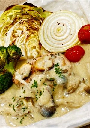 チキンの簡単ハーブ焼き~豆乳ソースかけ~-レシピのメイン写真