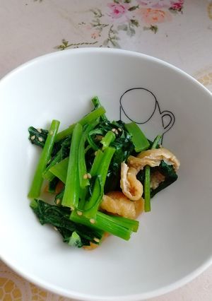 小松菜と油揚げの炒め物-レシピのメイン写真