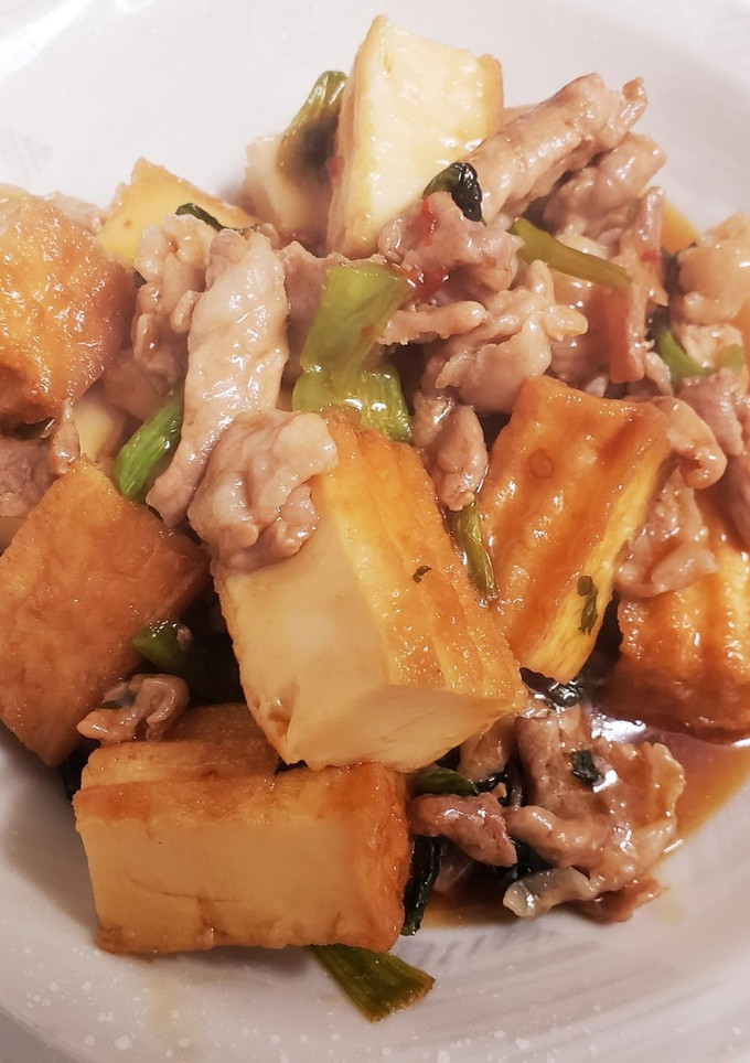 厚揚げと豚肉の甘辛炒め(とろみ付き)-レシピのメイン写真