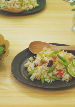 阿蘇の野菜で簡単！アスパラのピラフ-レシピのメイン写真