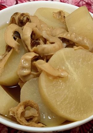ホタテの貝ひもと大根の煮物-レシピのメイン写真