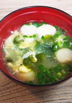 すぐ出来る乾物のかき玉味噌汁☆麩とワカメ-レシピのメイン写真