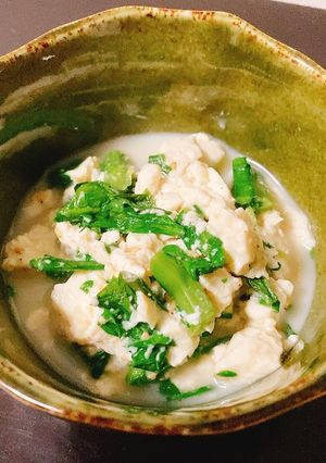 5分で完成♪レンジで春菊の白和え-レシピのメイン写真