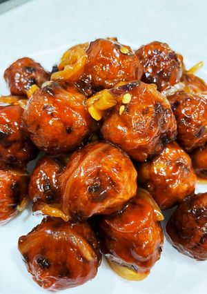 ハンバーグに飽きたら野菜入り甘酢肉団子-レシピのメイン写真