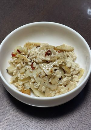 蓮根と鶏ひき肉の塩きんぴら♪-レシピのメイン写真