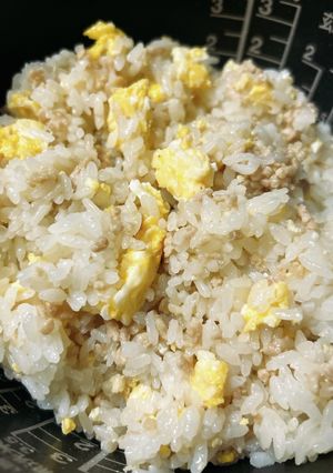 とりそぼろごはんに炒り卵をプラス♪-レシピのメイン写真
