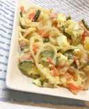 ポテトパスタのチーズ入りマヨネーズサラダ