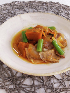 レンジで簡単ホクホク南瓜の肉じゃが風煮物-レシピのメイン写真