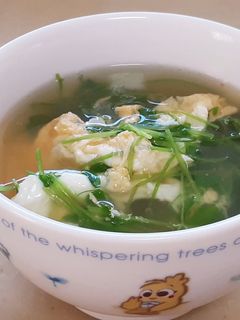 豆苗とたまごの中華スープ-レシピのメイン写真
