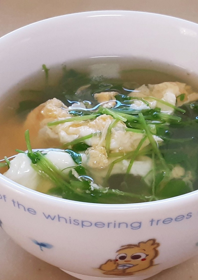 豆苗とたまごの中華スープ-レシピのメイン写真
