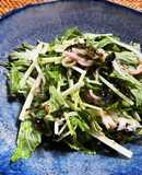 水菜と韓国海苔フレークのマヨサラダ