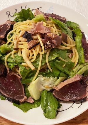 カツオとレタスの冷製パスタ-レシピのメイン写真