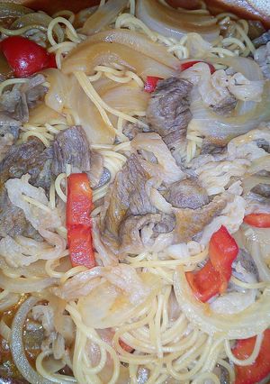 フライパンで作る煮込みスパゲティー-レシピのメイン写真