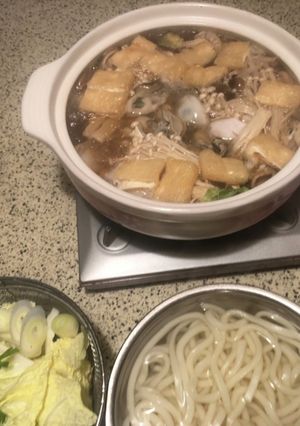 コスパがいい釜揚げうどん風の寄せ鍋-レシピのメイン写真