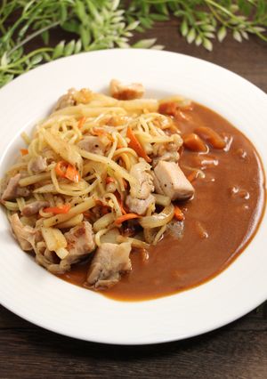 簡単！バターチキンカレー焼きそば-レシピのメイン写真