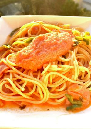 明太子バターのせ！トマトパスタ-レシピのメイン写真
