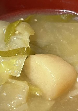 ネギ香る　キャベツと大根とお麩の味噌汁-レシピのメイン写真