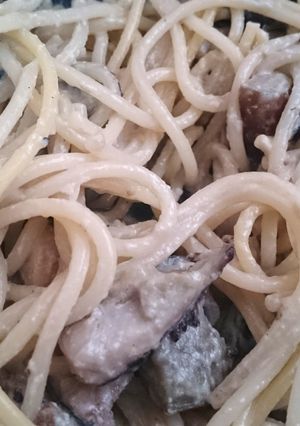 茄子と椎茸の豆乳クリームパスタ(かぼす)-レシピのメイン写真
