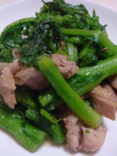 菜の花と鶏もも肉の炒め物-レシピのメイン写真