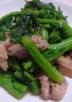 菜の花と鶏もも肉の炒め物-レシピのメイン写真