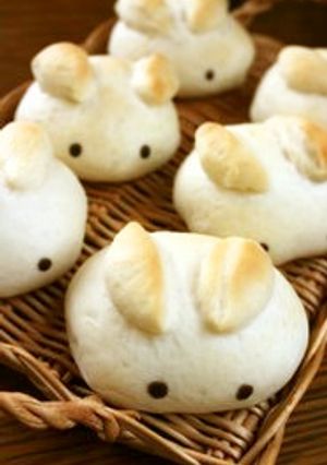 あまおう®苺の雪うさぎパン-レシピのメイン写真