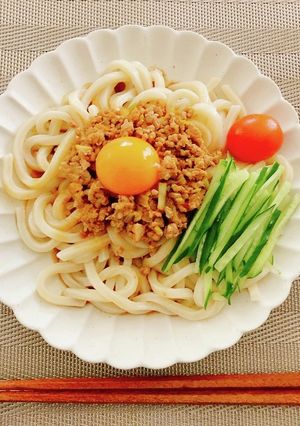 【レンジでお手軽】ジャージャーうどん-レシピのメイン写真
