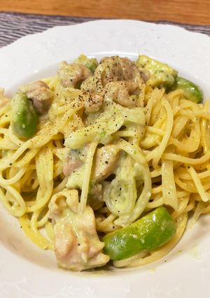 アボカドたっぷりチキンクリームパスタ-レシピのメイン写真