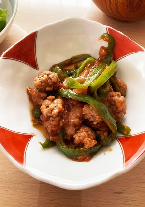ピーマンと合い挽き肉のケチャップ炒め-レシピのメイン写真