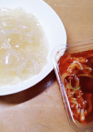 【お手軽】キムチつけ麺風！ところてん-レシピのメイン写真
