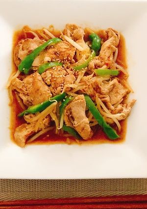 焼肉タレとオイスターソースで豚もやし炒め-レシピのメイン写真