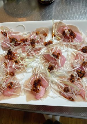 岩下の新生姜と生ハムに、ネギ乗せ食べラー-レシピのメイン写真