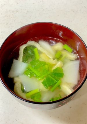 かぶと油揚げの味噌汁^^-レシピのメイン写真