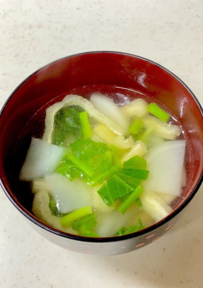 かぶと油揚げの味噌汁^^-レシピのメイン写真