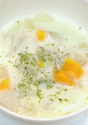 時短簡単！里芋と残り野菜で豆乳スープ-レシピのメイン写真