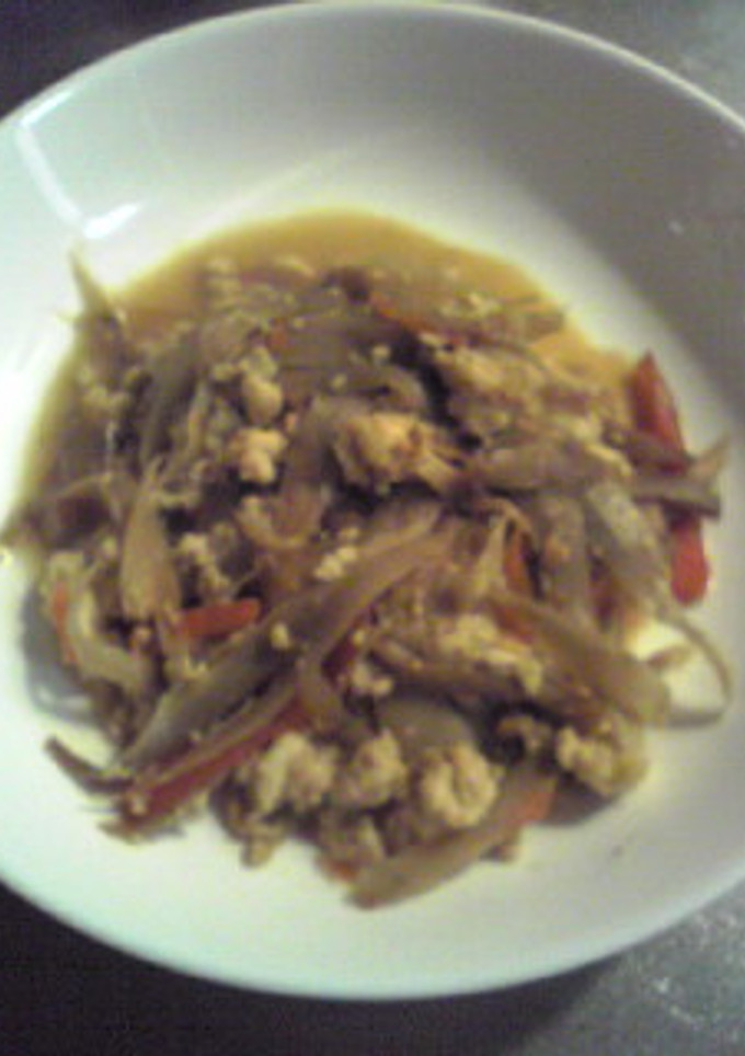 ささがきごぼうの炒り豆腐-レシピのメイン写真